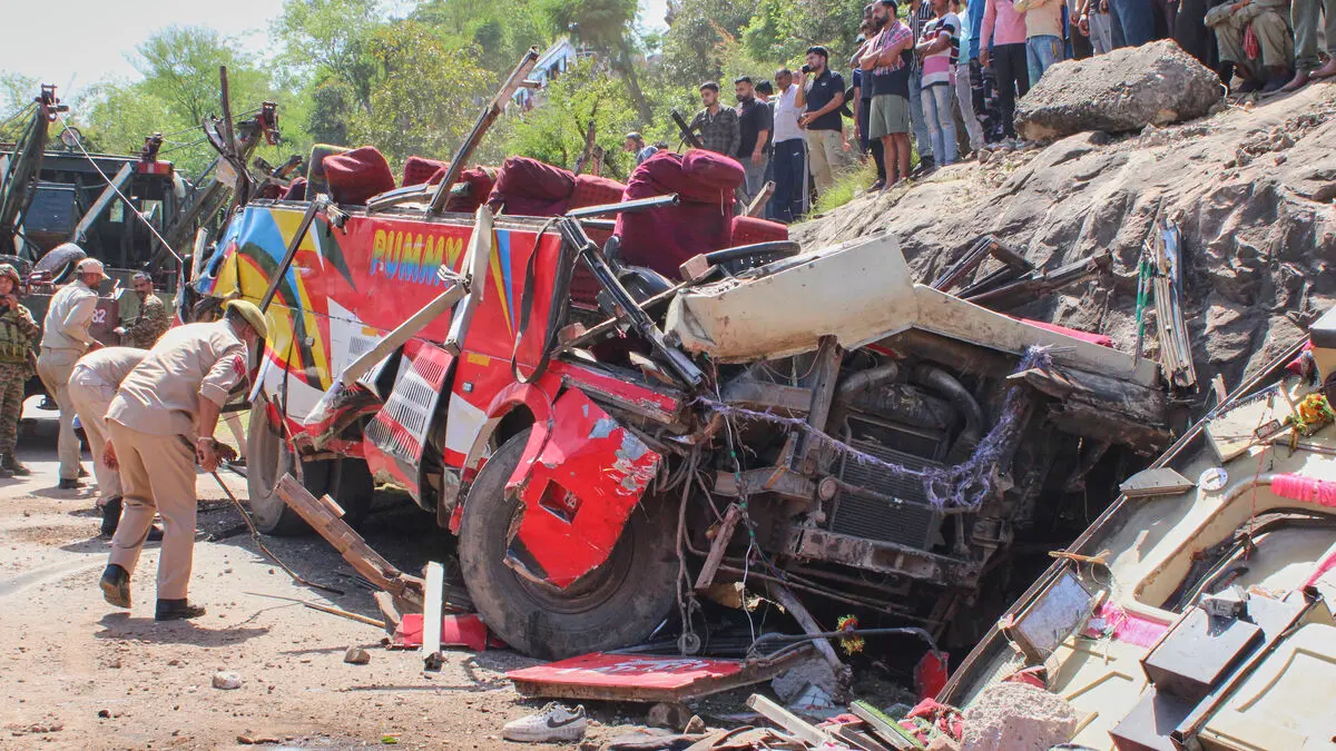 Bus plunges into ravine in Indian-controlled Kashmir, at least 20 dead