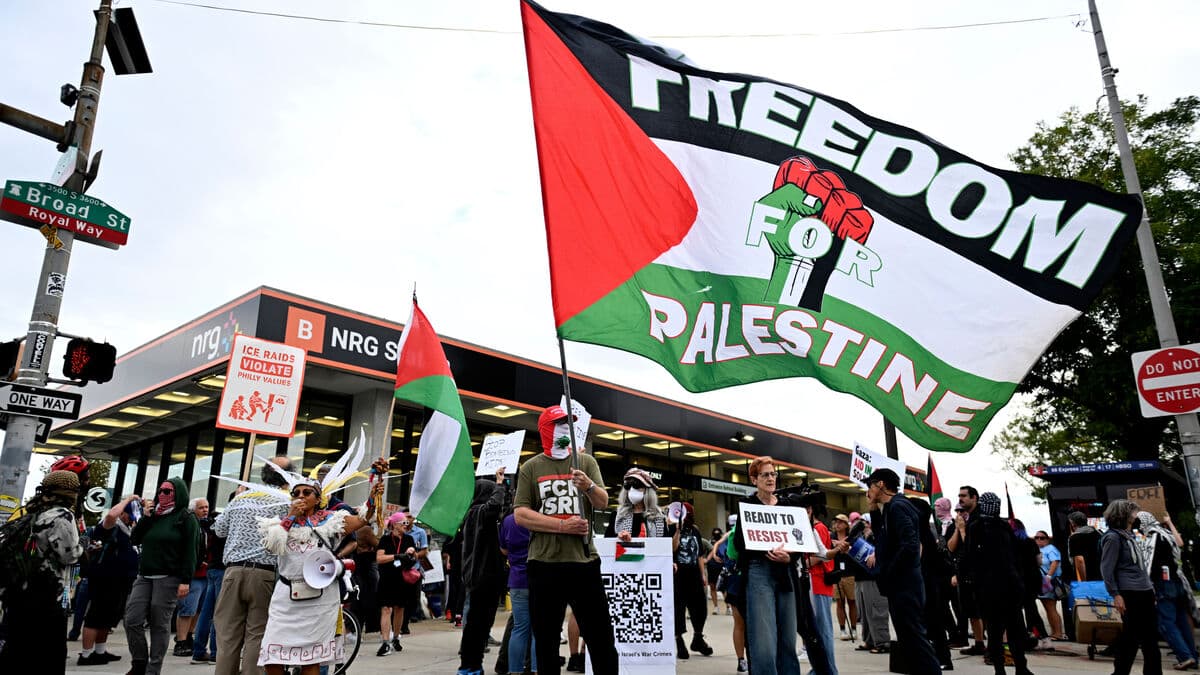 Pro-Palestinian protesters gather ahead of Ed Sheeran concert after Macklemore row