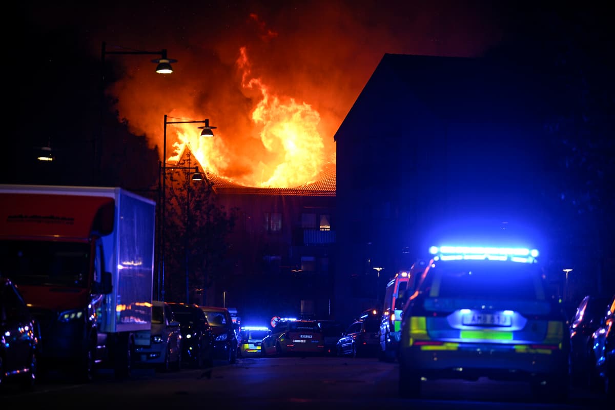 Severe Fire Destroys Apartment Building in Upplands-Bro, No Injuries Reported
