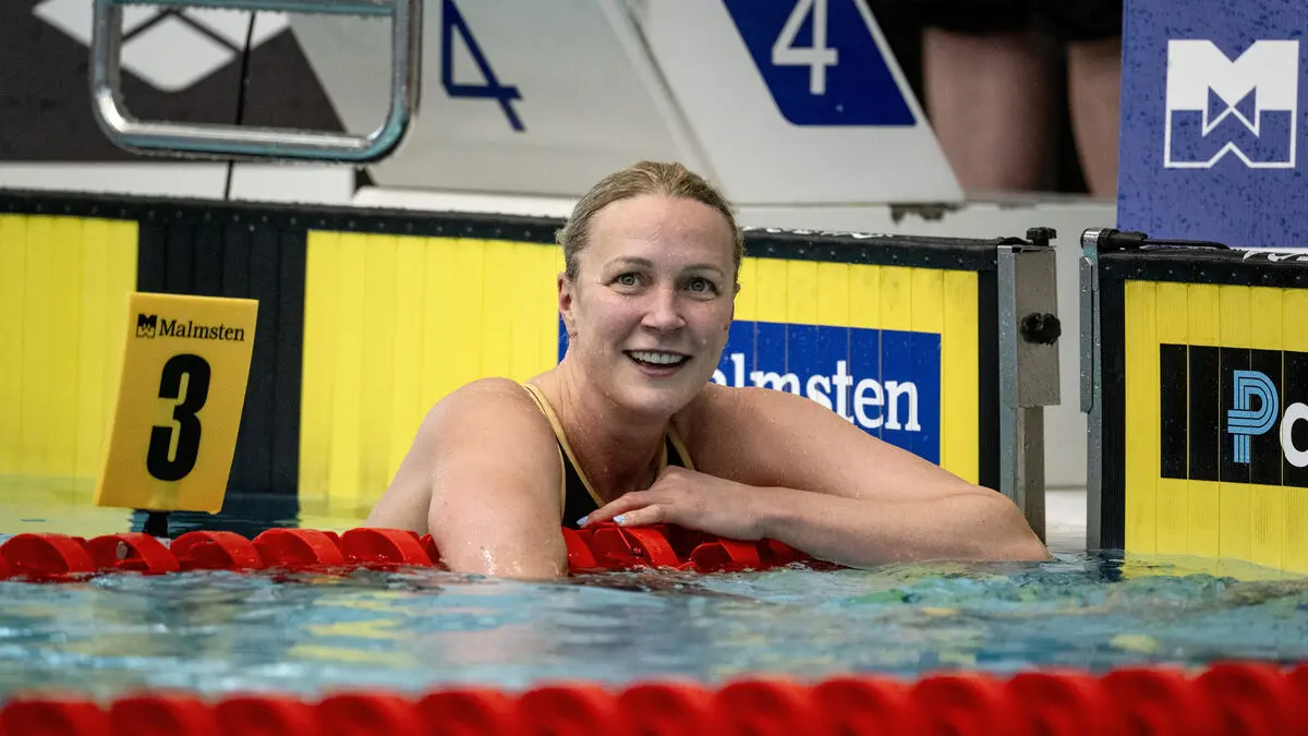 Swedish European Championships squad with Sarah Sjöström in focus