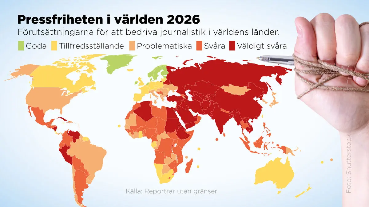 Press freedom threatened this year - majority of countries in the red