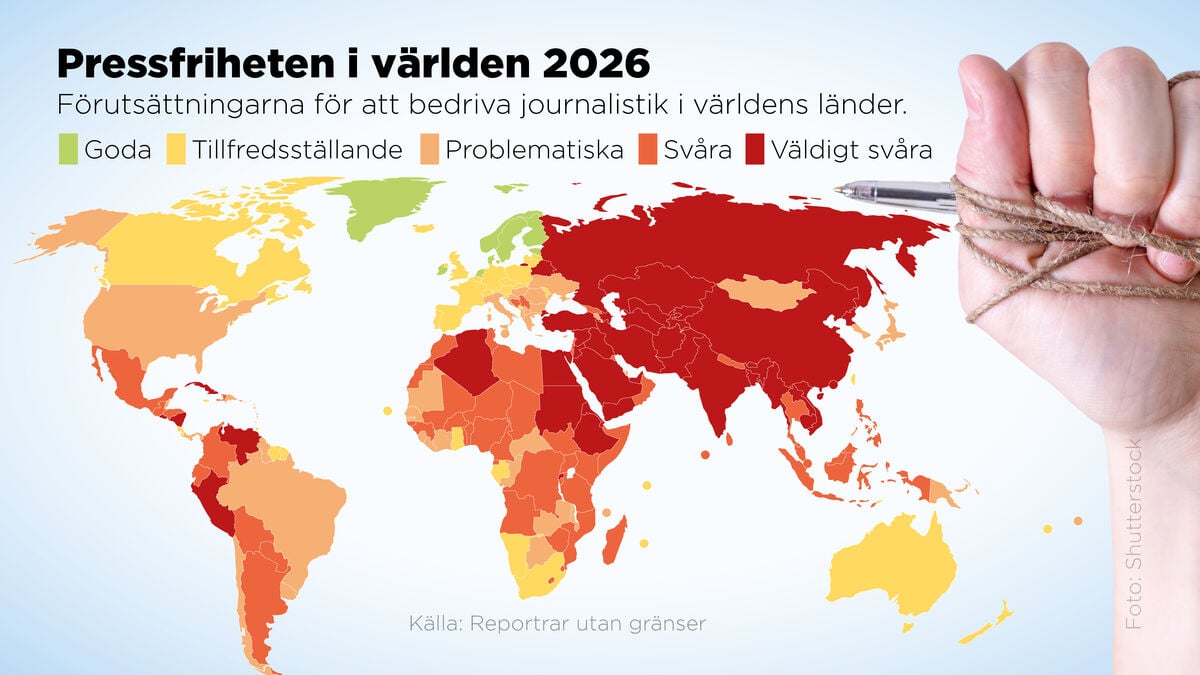 Press freedom threatened this year - majority of countries in the red