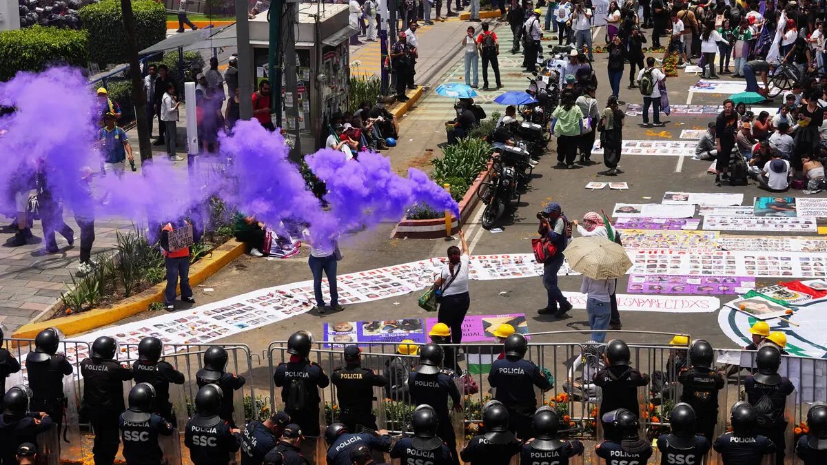 Riots outside Azteca Stadium during World Cup opener