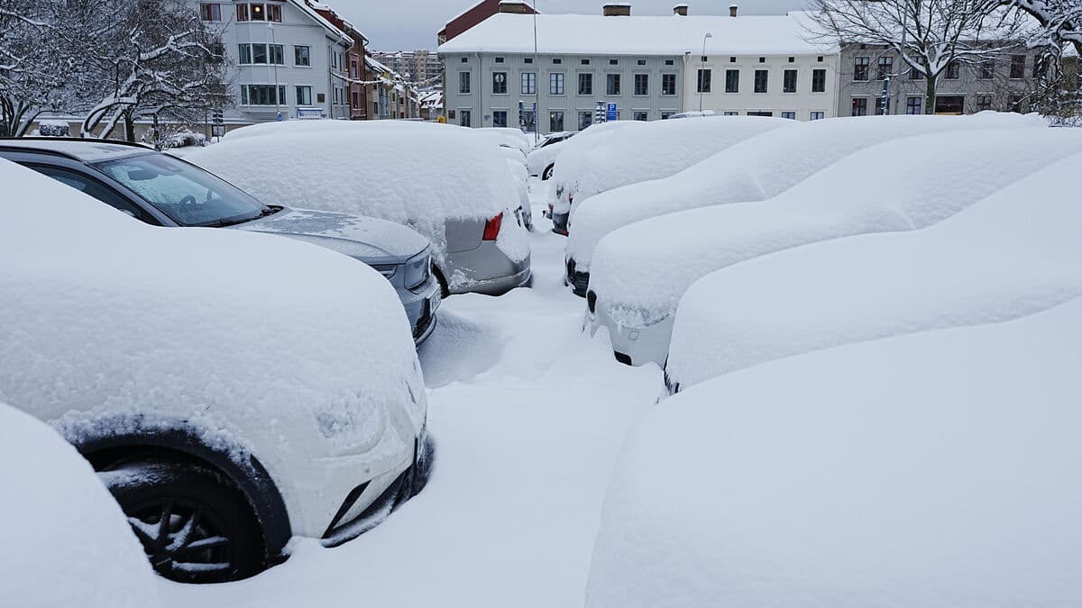 Snow flurry towards Gothenburg -