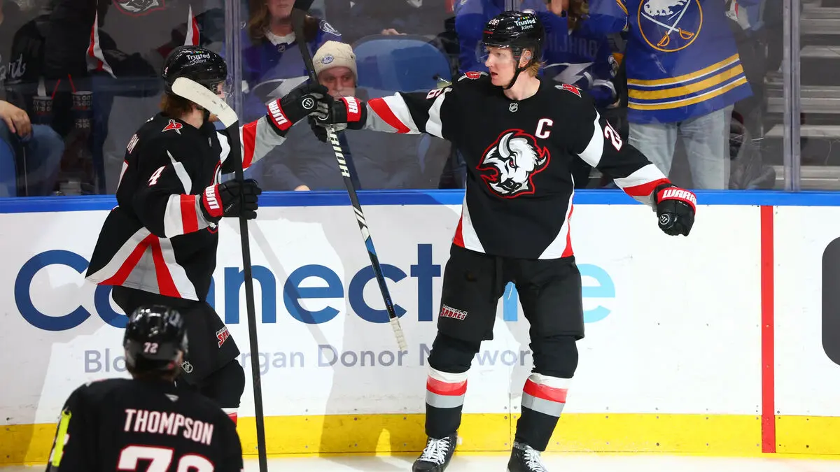 New scoring success for Rasmus Dahlin as he records second straight three-point game in Buffalo's 6-3 win over San Jose