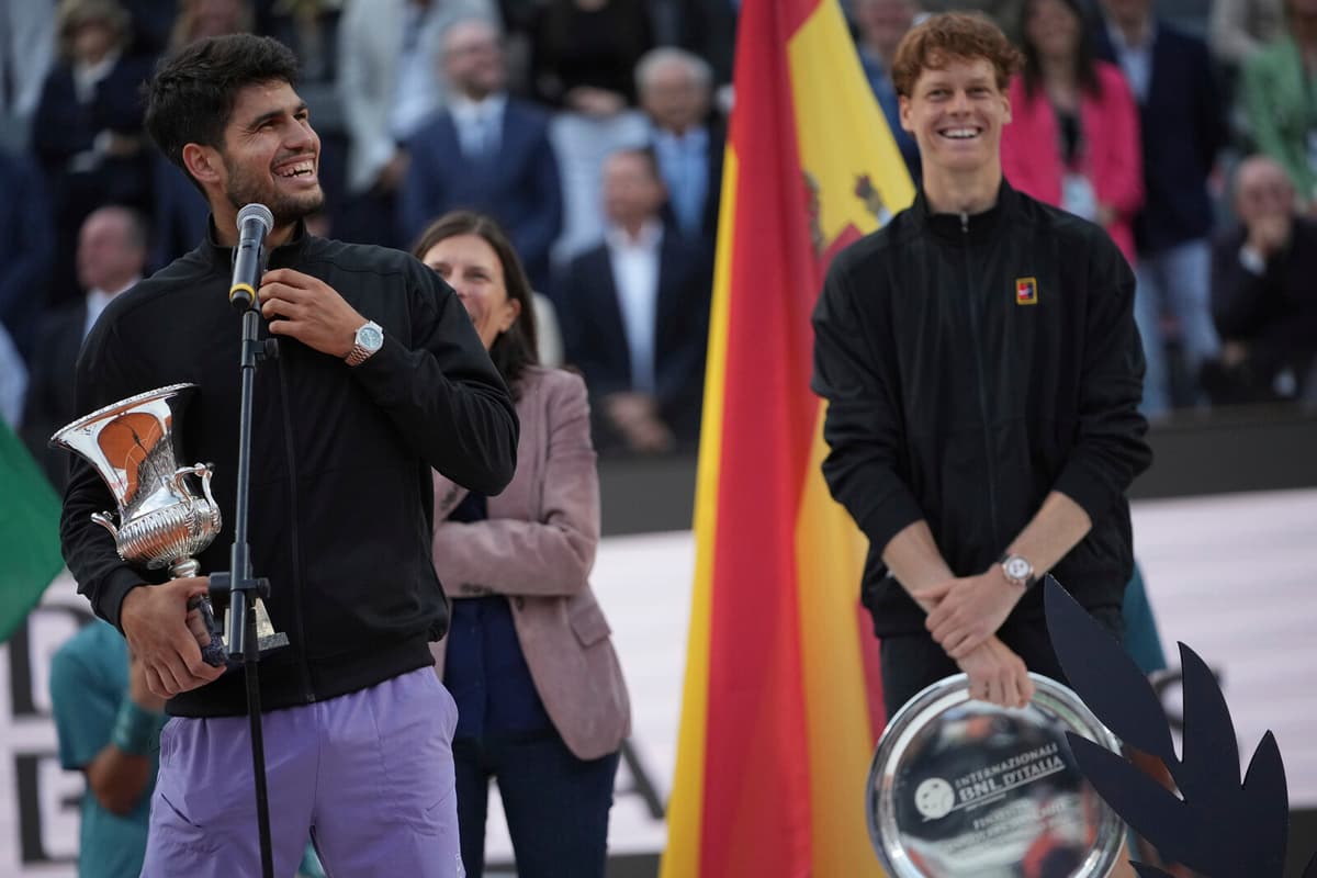 Jannik Sinner Returns in Rome After Doping Suspension; Alcaraz Wins