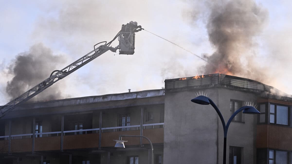 Suspected arson in Stockholm -