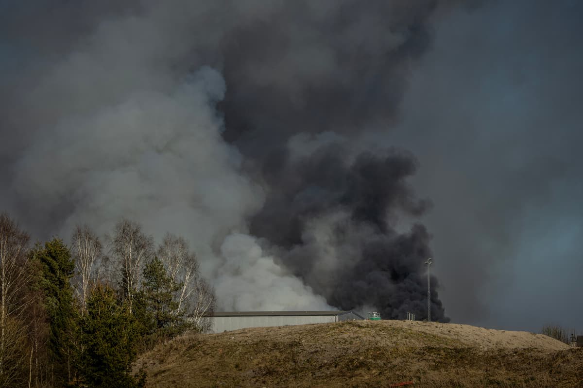 Firefighters Tackle Waste Station Blaze in Vänersborg