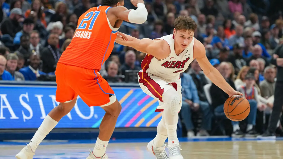 Larsson scored 16 points as Miami fell to reigning champion Oklahoma City Thunder