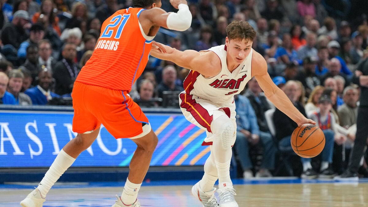 Larsson scored 16 points as Miami fell to reigning champion Oklahoma City Thunder
