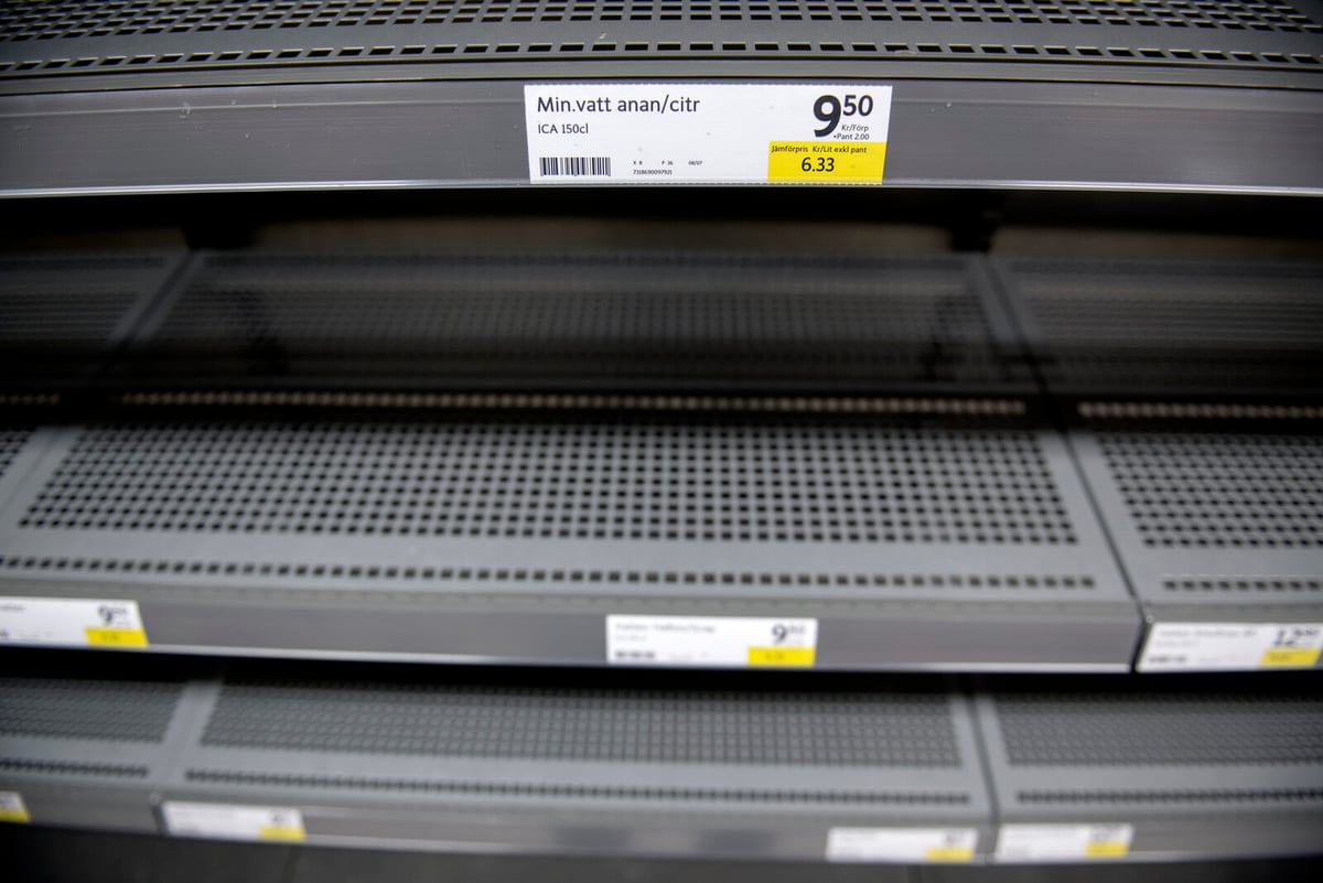 Rush for bottled water in Bollnäs