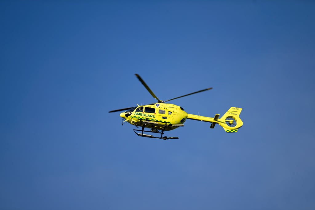 One taken to hospital by helicopter after traffic accident