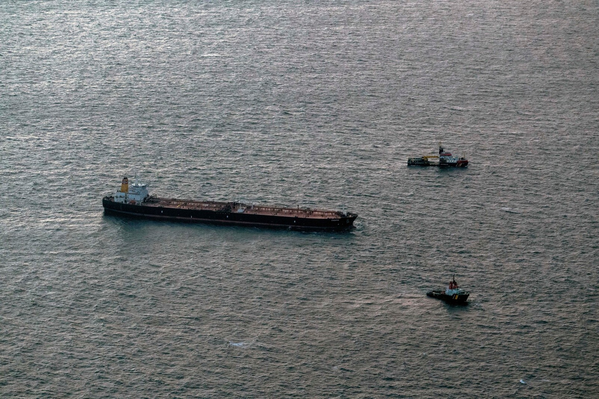 German Tugs Towing Oil Tanker out of Shadow Fleet