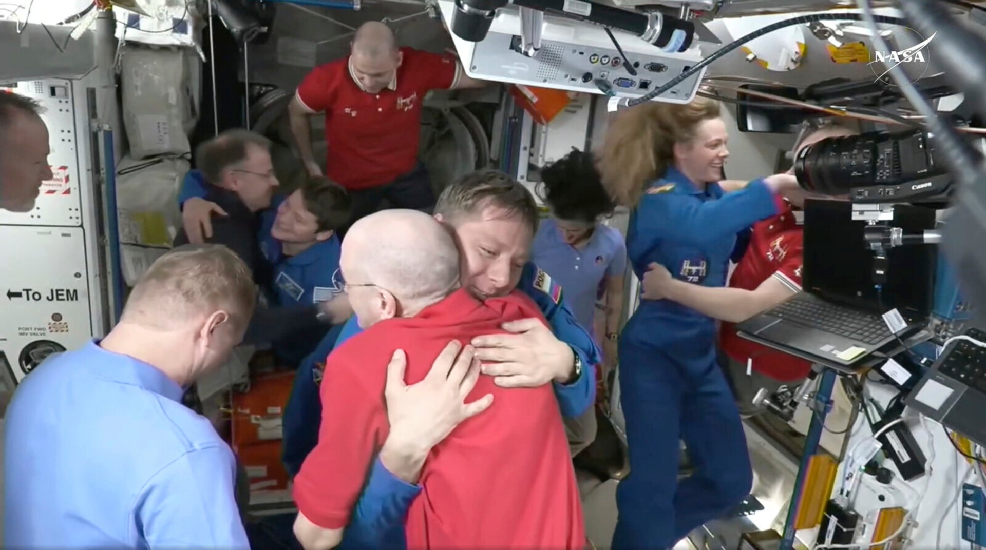 Cramped quarters when rescue capsule reached ISS