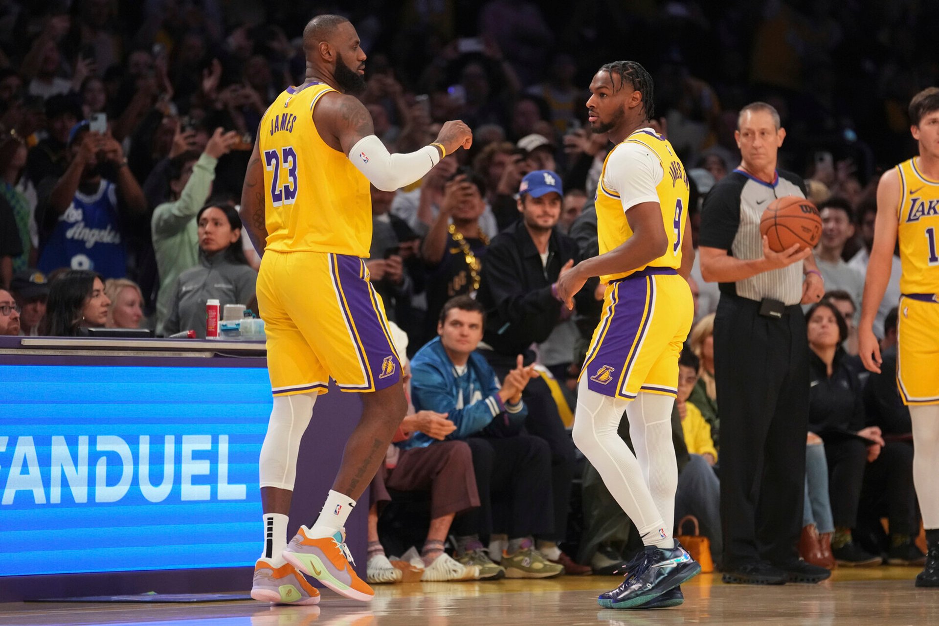 LeBron and Bronny played together in the NBA premiere