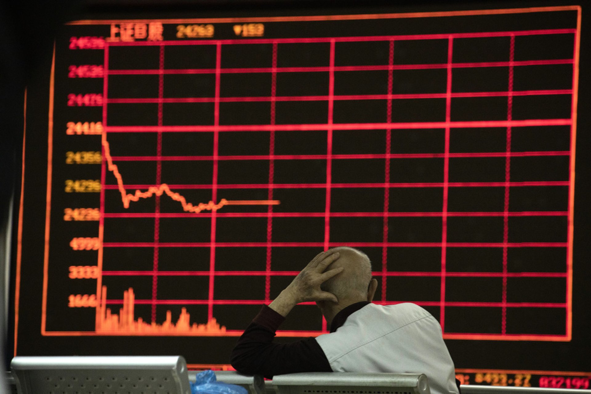 Down on the Stock Exchange in Hong Kong