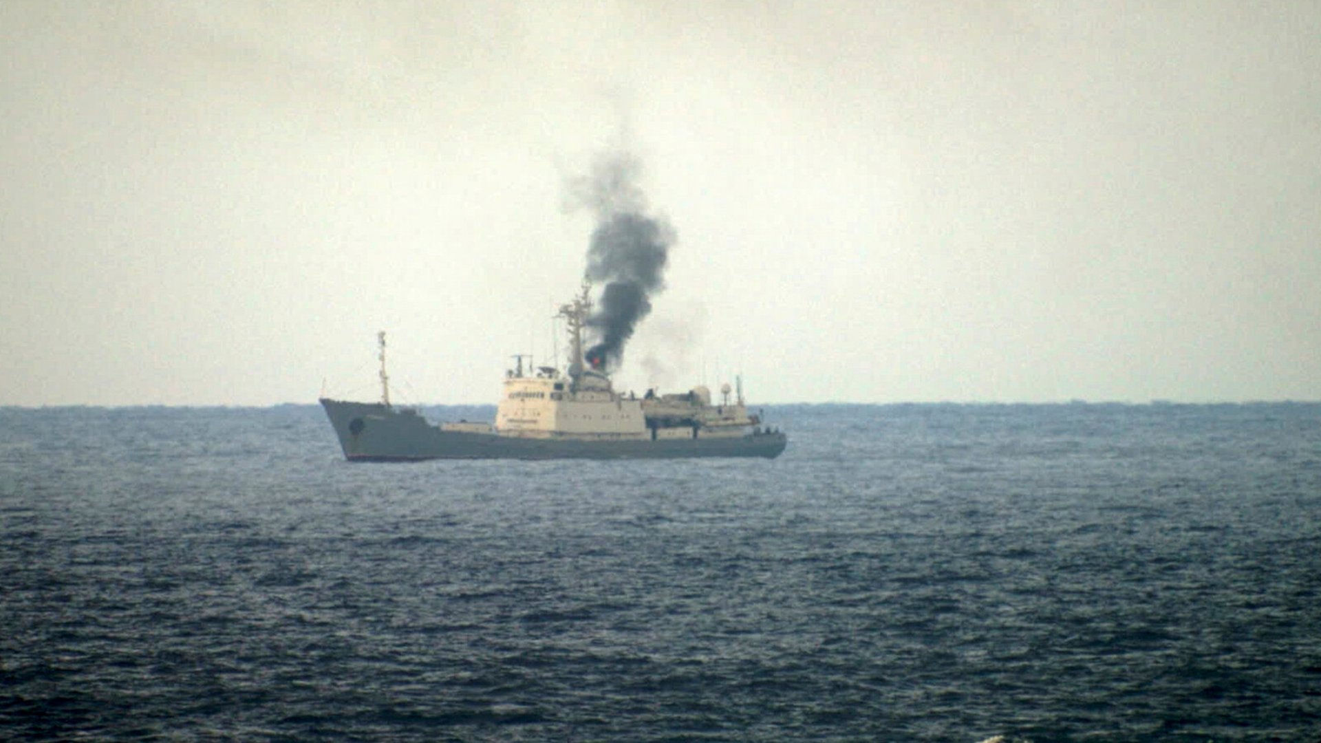 Russian spy ship in distress: