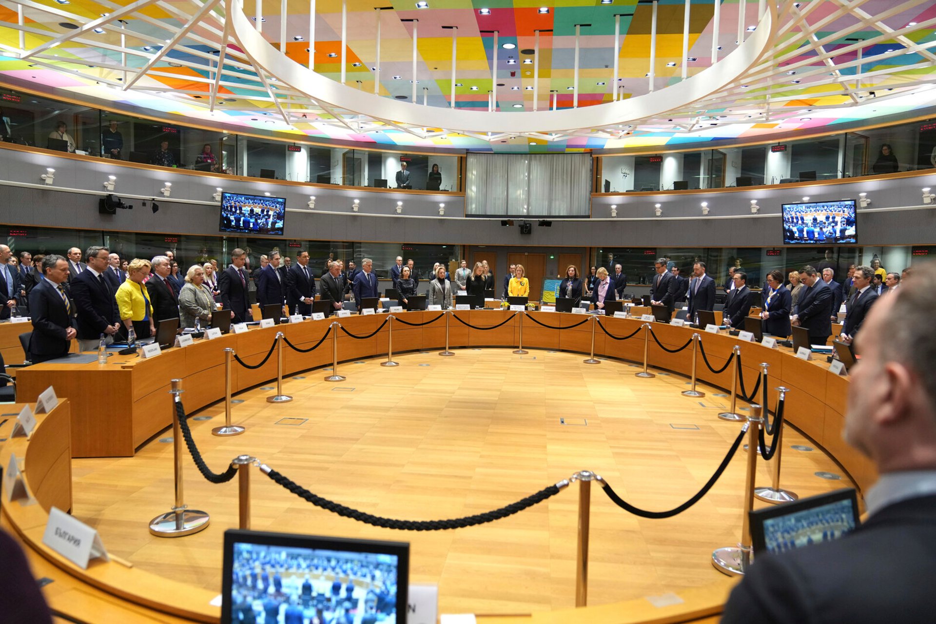 Sanctions and a minute of silence at the EU meeting