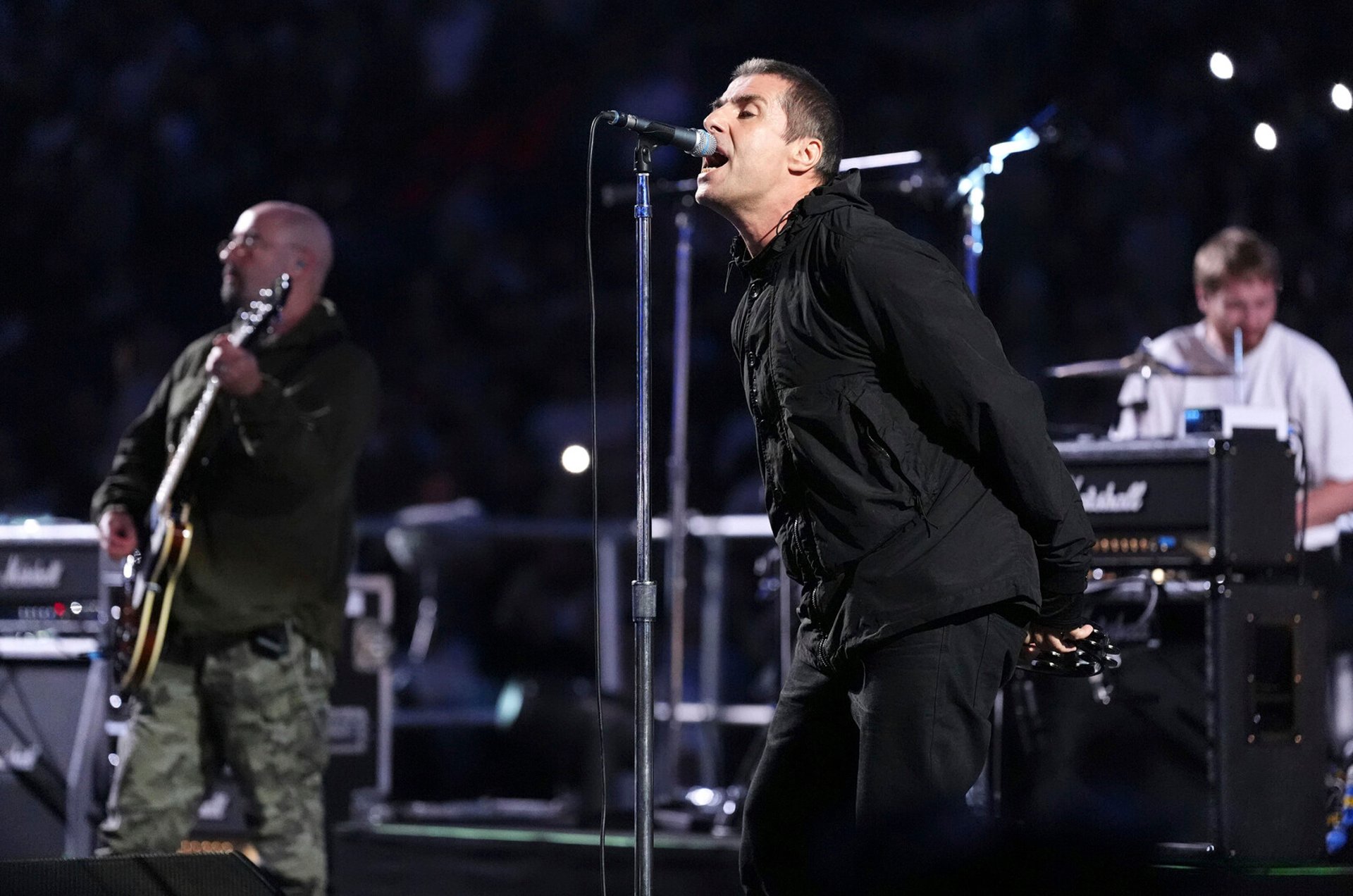 Liam Gallagher rehearsed in front of 96,000 at a boxing match