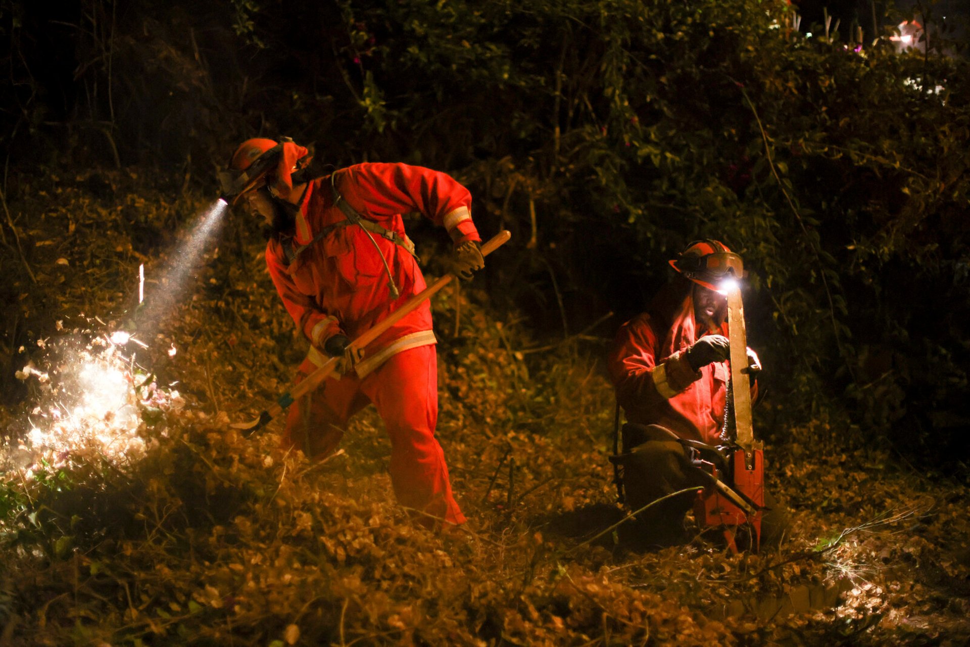 Weaker winds helped firefighters