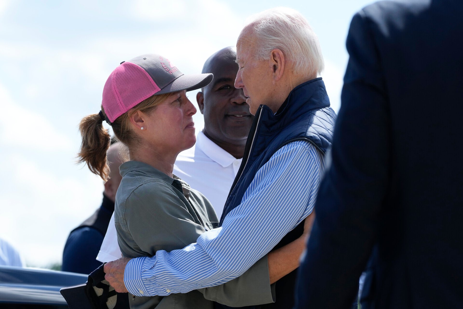 Biden and Harris visit storm-ravaged region