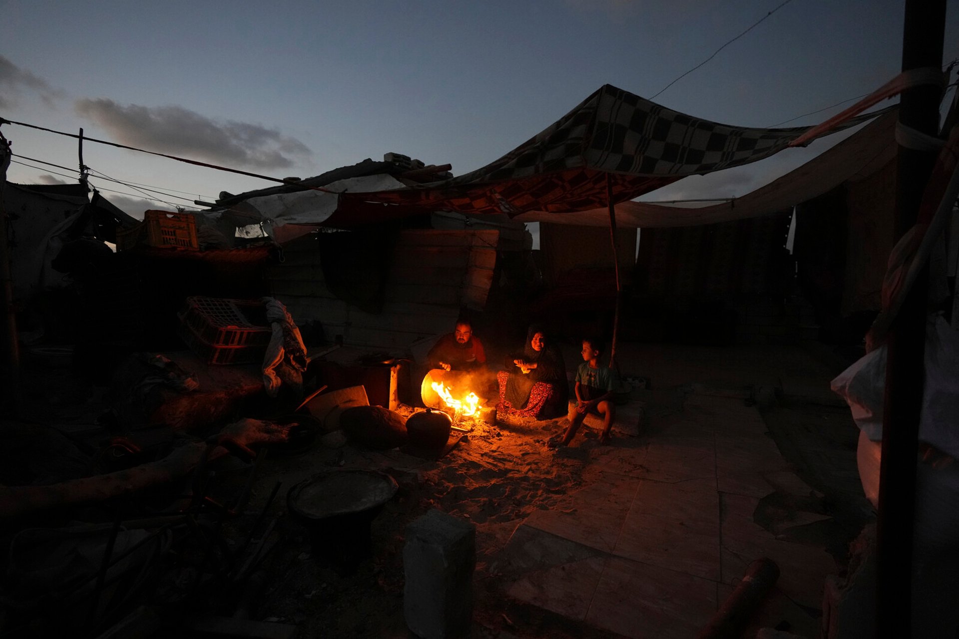 Tent camp in "safe zone"