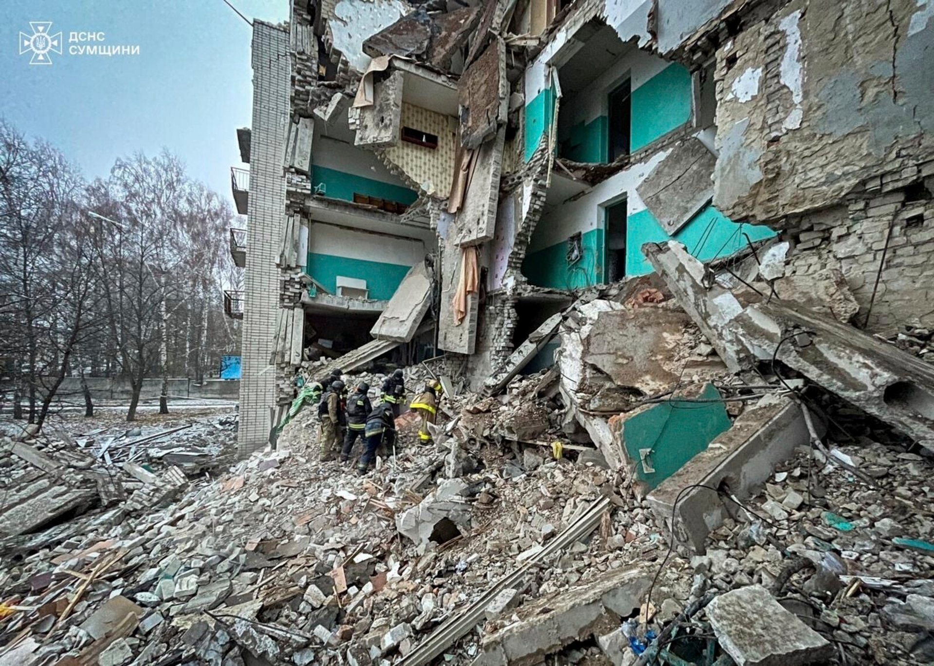 Drones struck a multi-story building – twelve dead