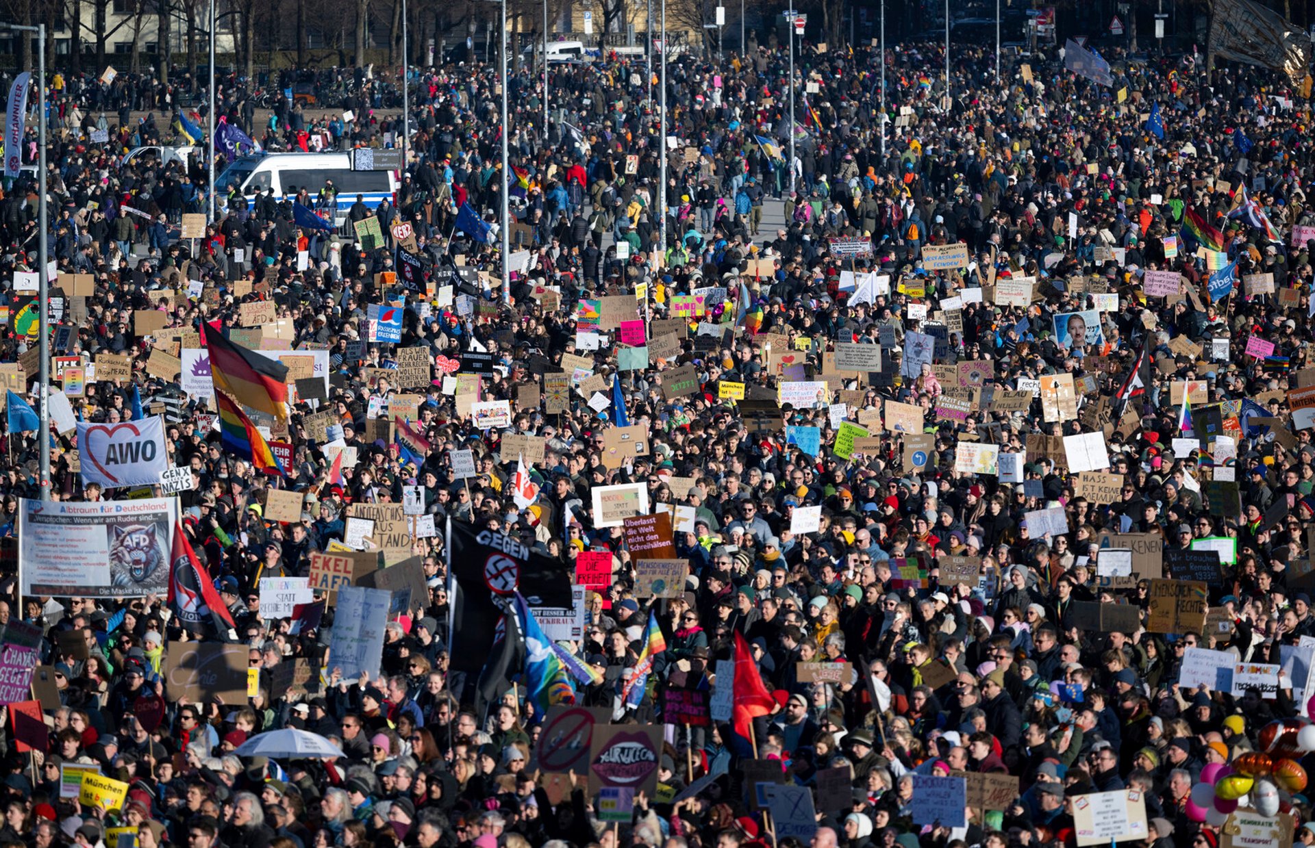 New giant protests against German