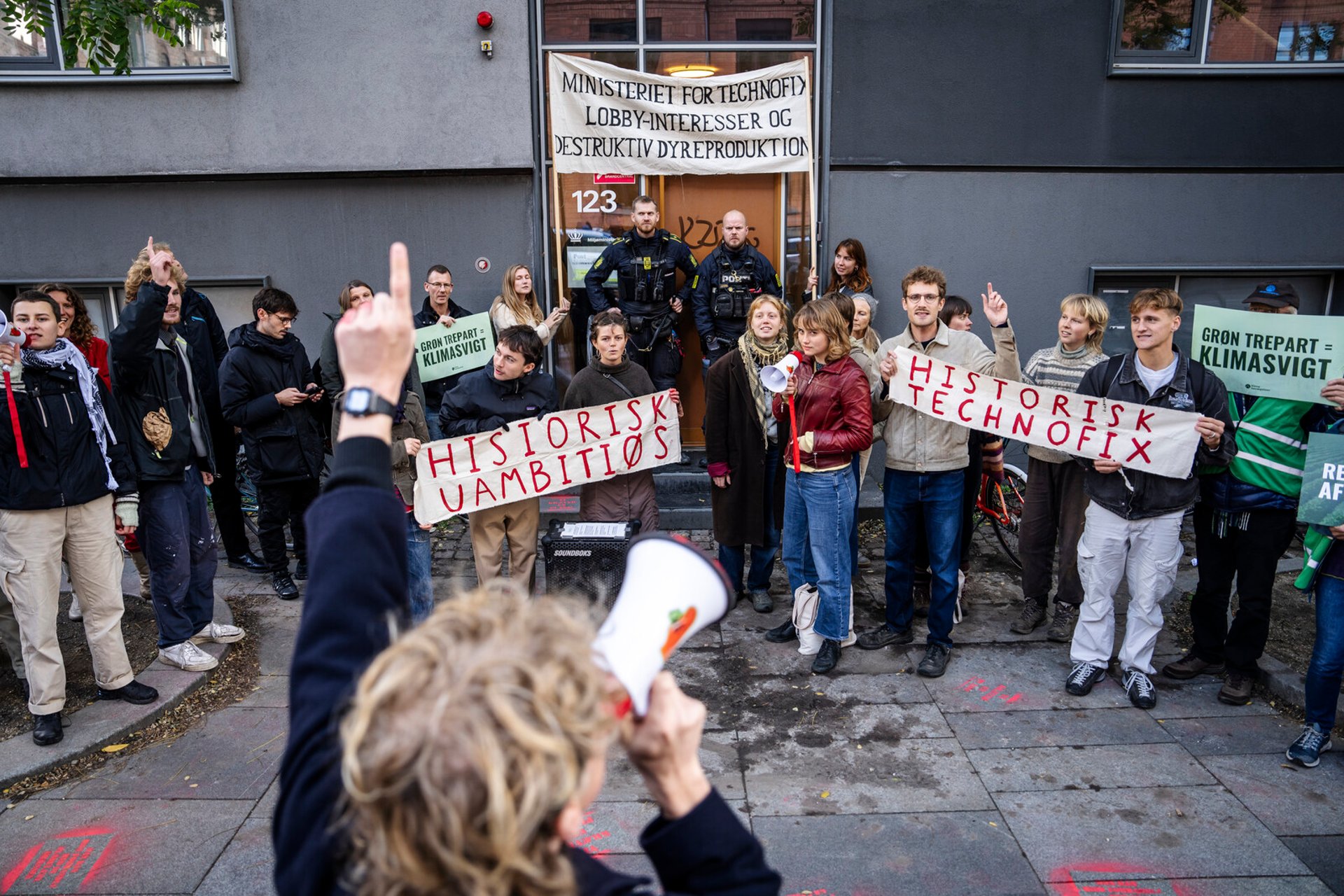 Demonstrators forced their way into