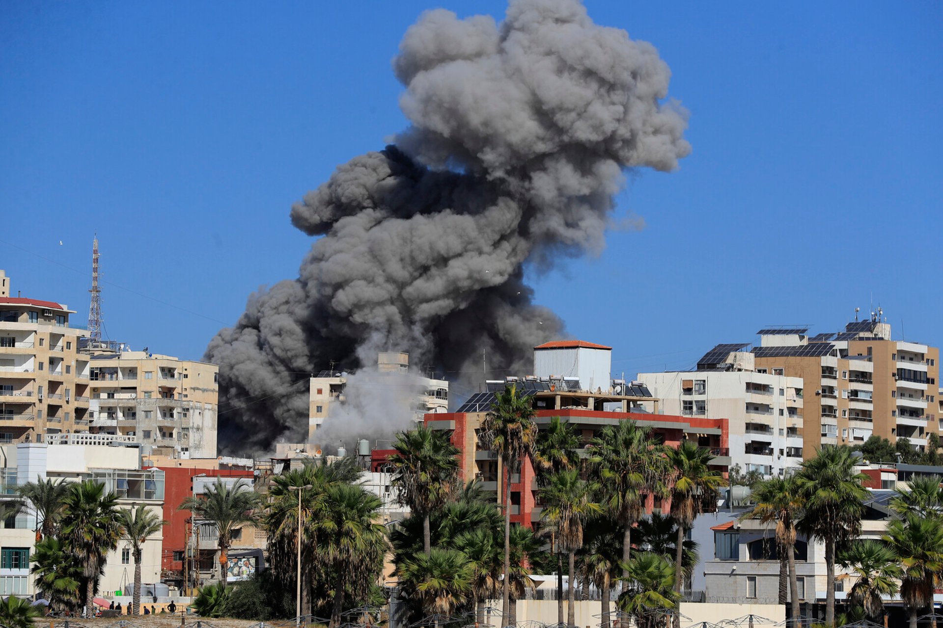 Smoke rises from attacked Lebanon