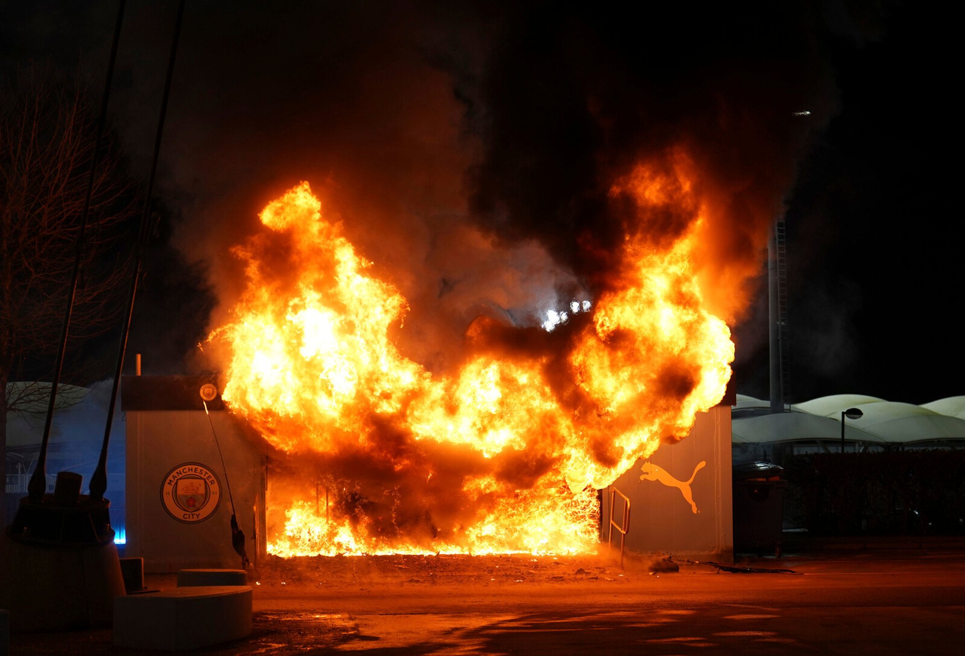 City's Club Shop in Flames - Hours Before Kickoff