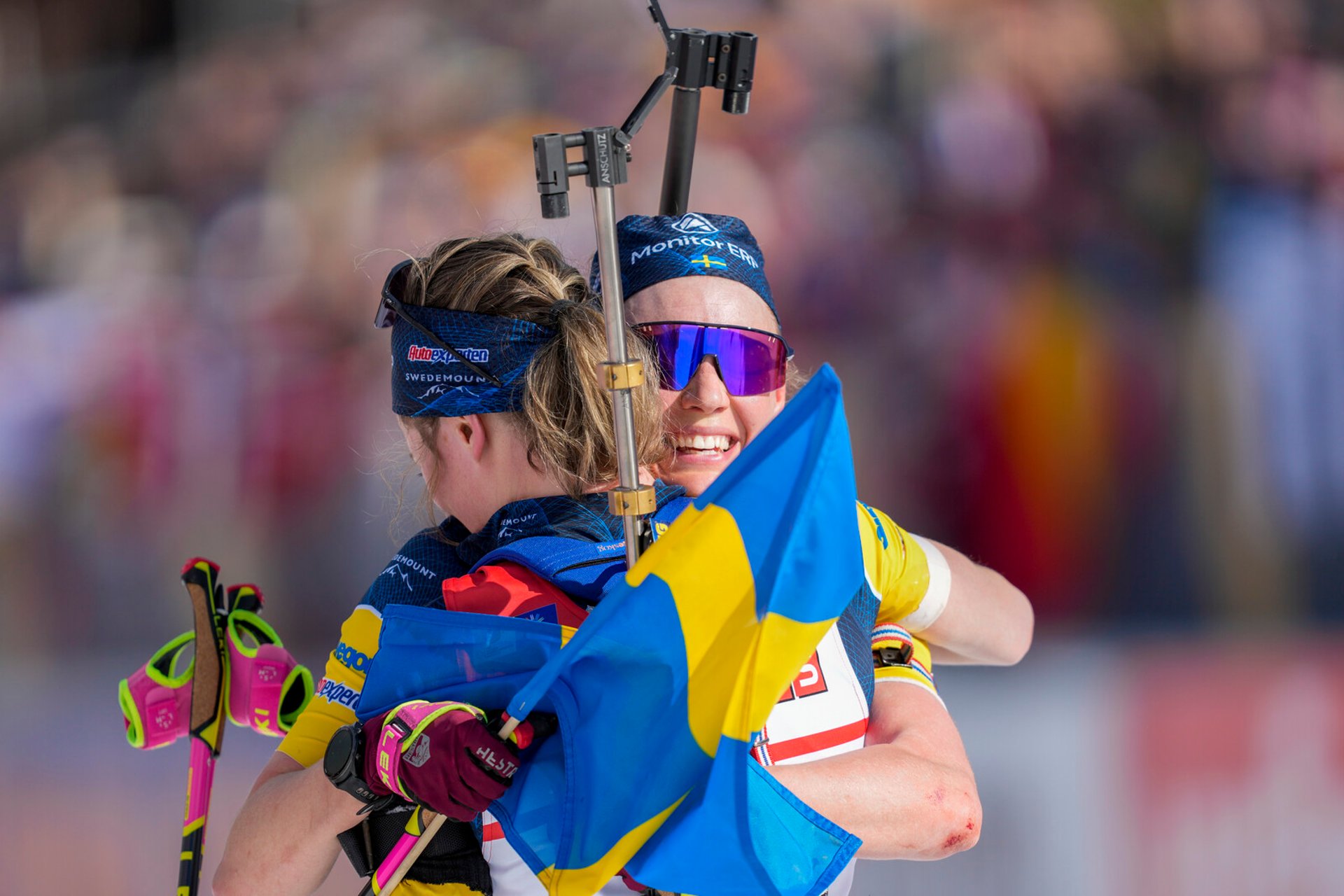 The lovely pictures: Hugged by her sister