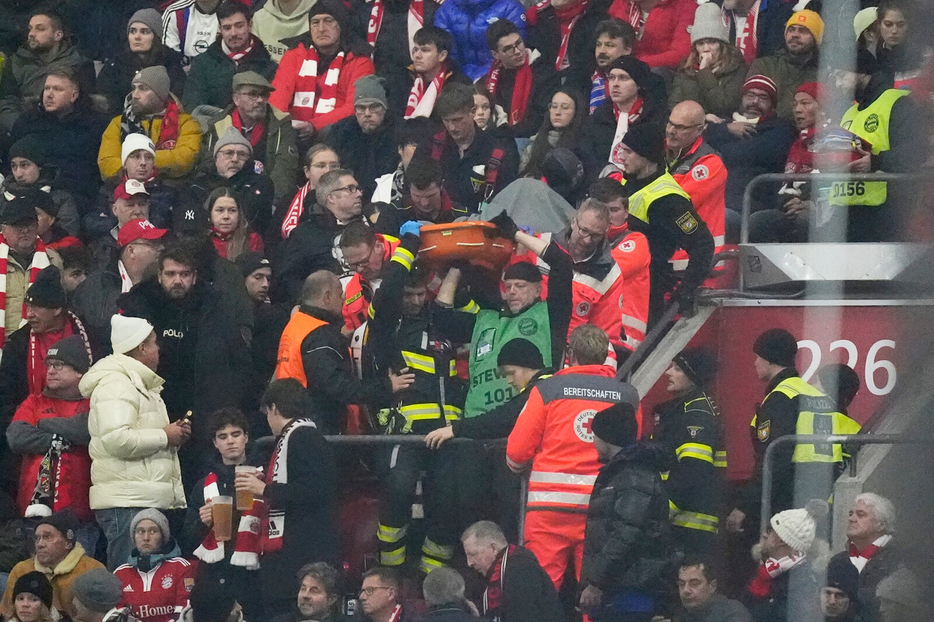 Bayern Munich fan silent in the stands