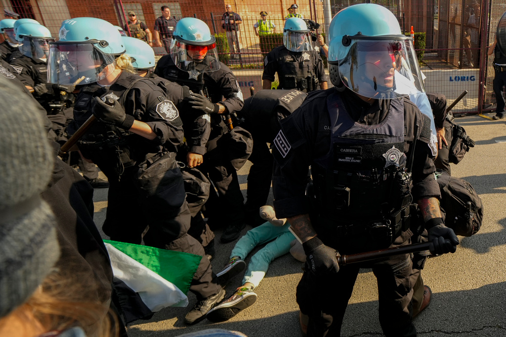 Demonstrators arrested in Chicago