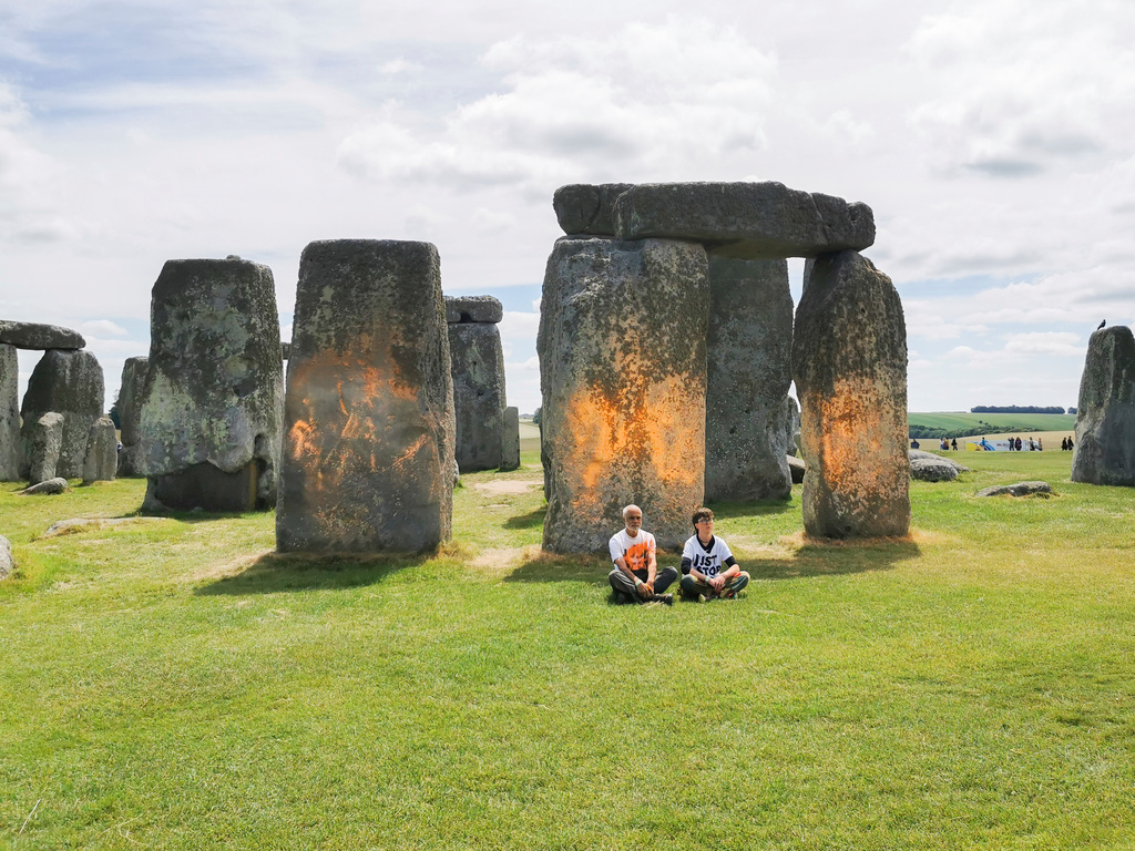 Activists Spray Paint Stonehenge