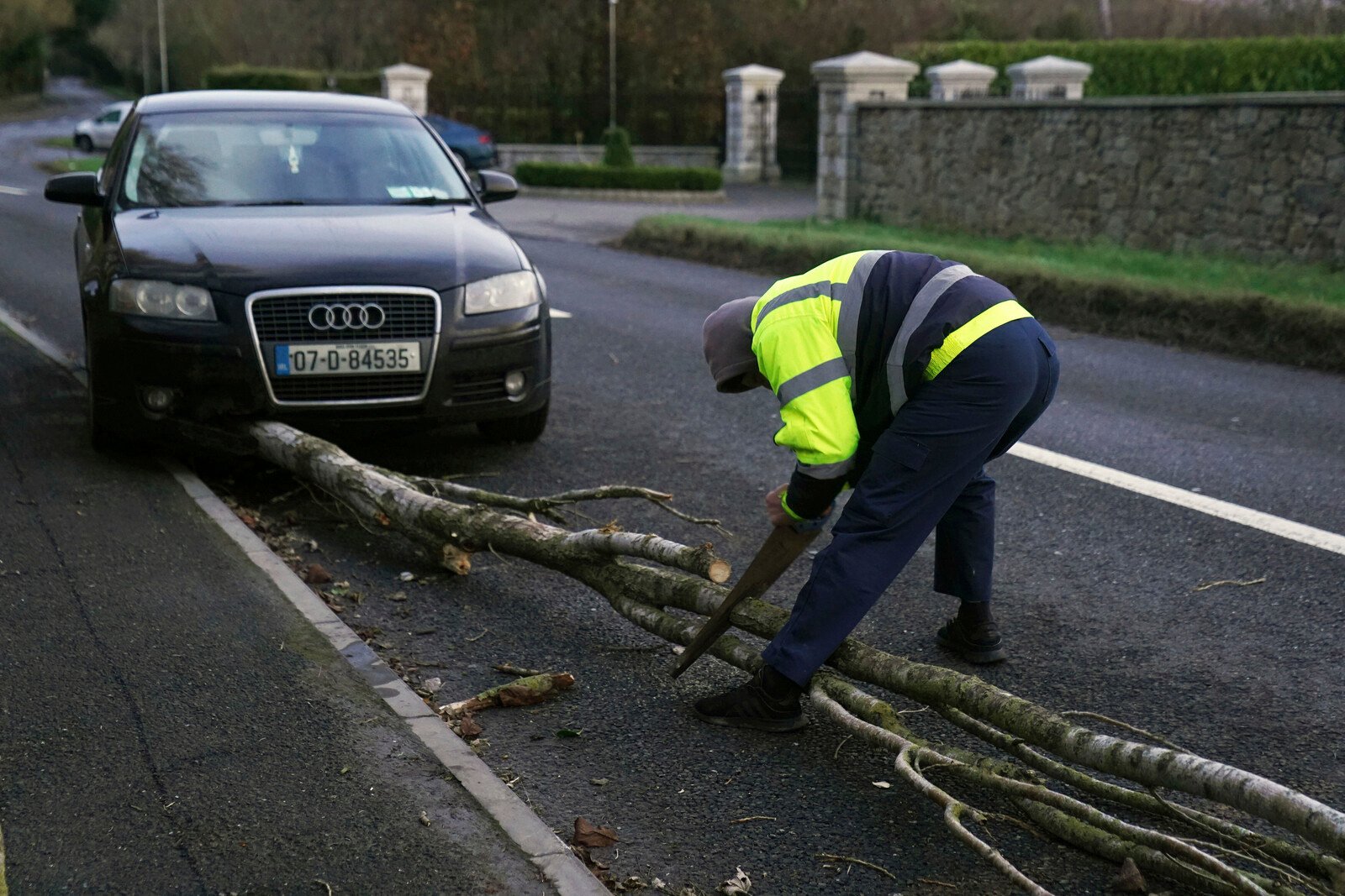 Storm with record winds sweeps past Ireland