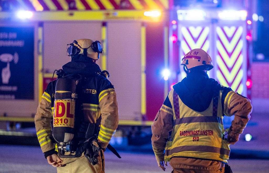 Powerful Fire in Row House in Eskilstuna