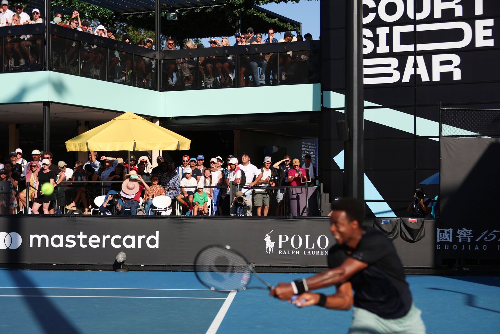 "Full-scale party in the stands forced players to switch courts"