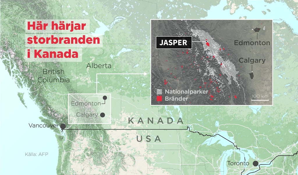 Tourist town half destroyed in forest fire in Canada