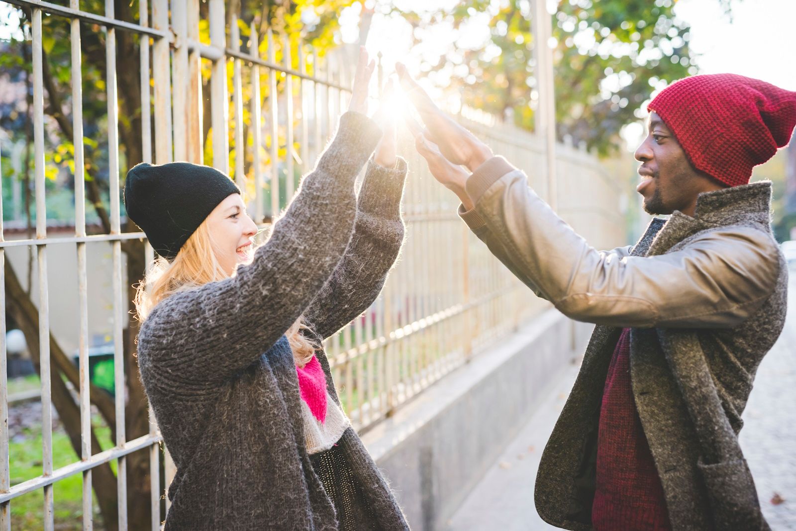 two greeting eachother