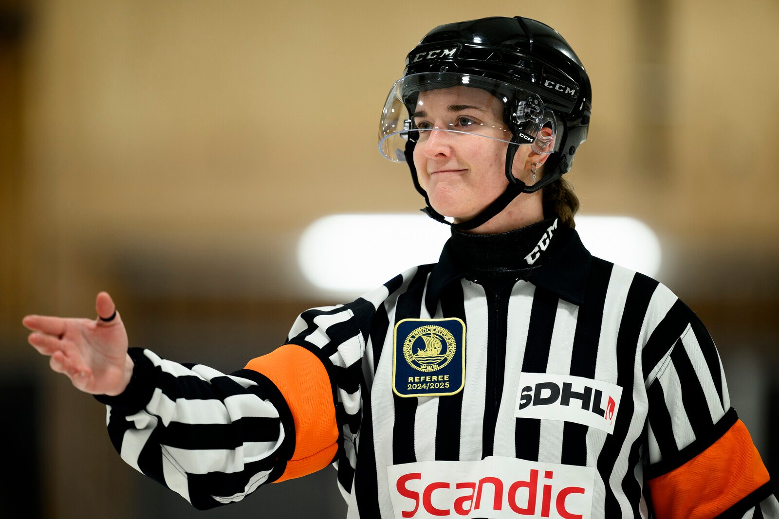 Will she be the first female referee in the SHL?