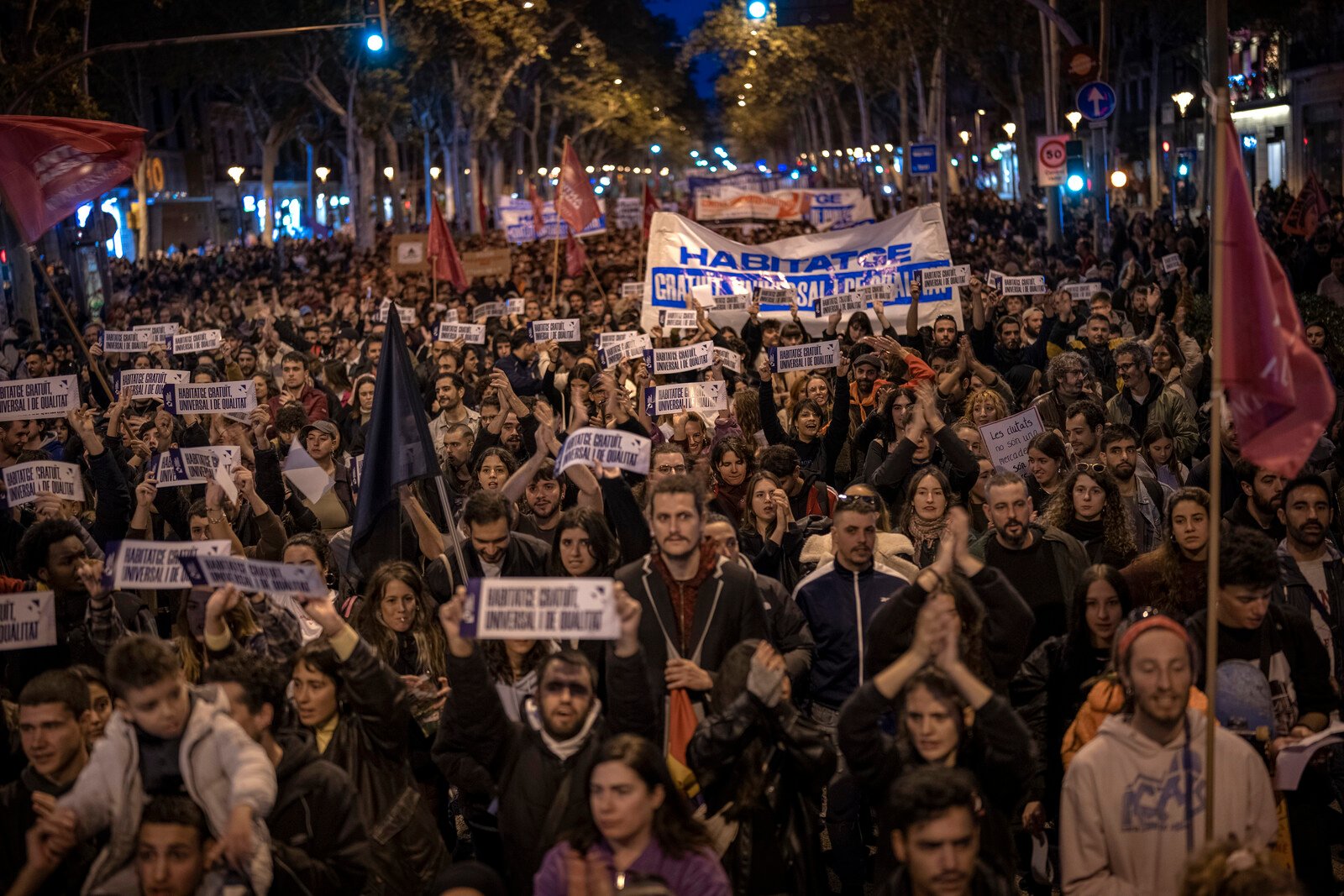 Massive Protest Against Housing Prices in Barcelona