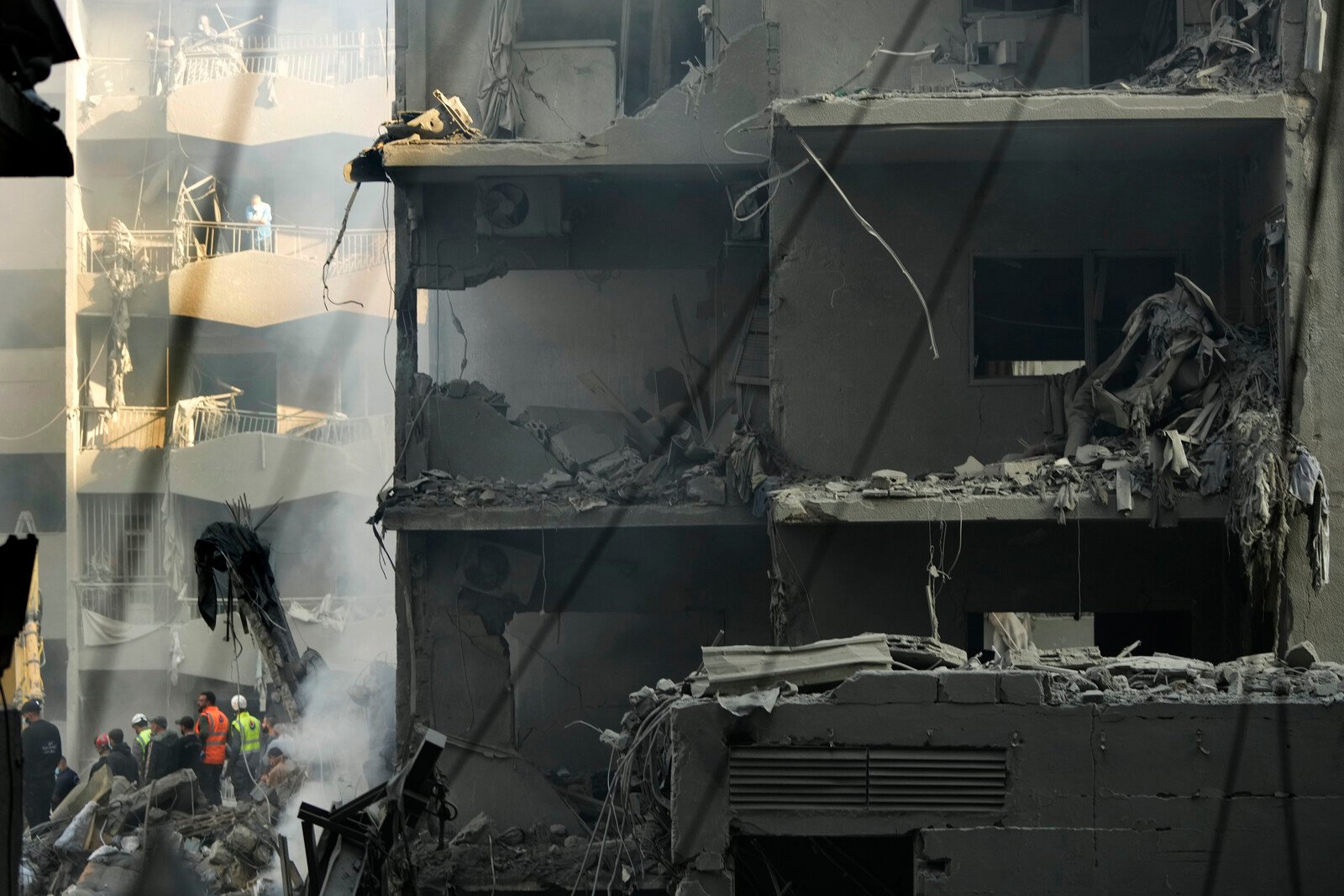 Crater in the middle of Beirut after Israeli attack