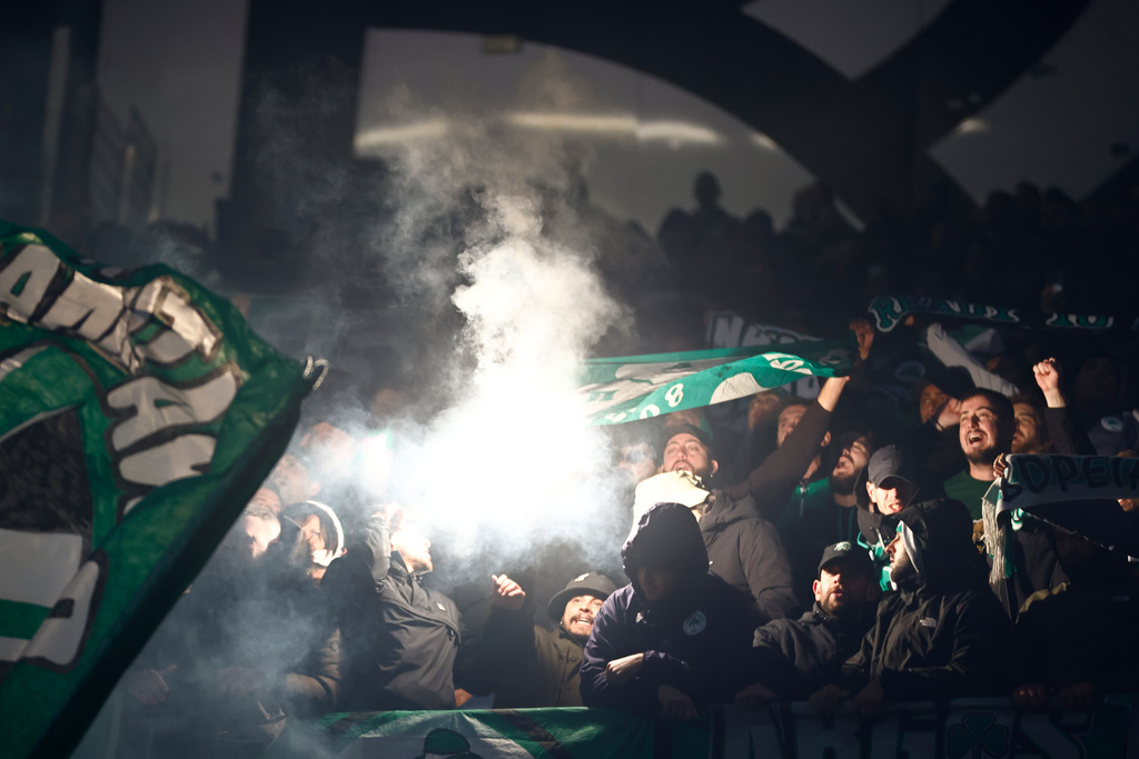 A Football Fan Shot Ahead of Match in Greece