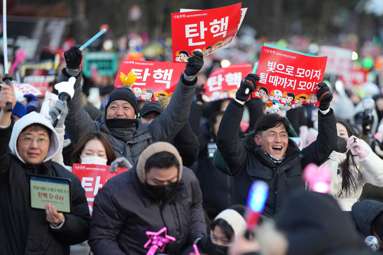 Cheering and Tears of Joy on Seoul's Streets