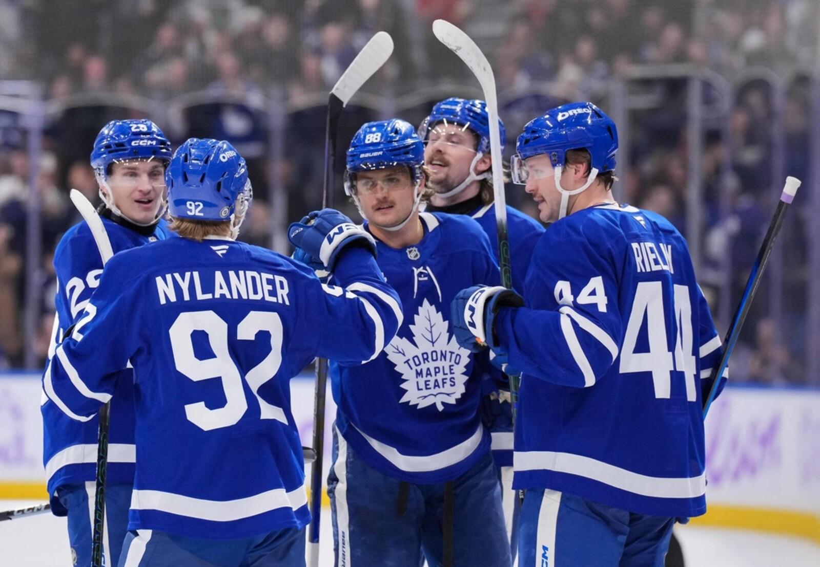 The Nylander Brothers Celebrate Victory Over Utah