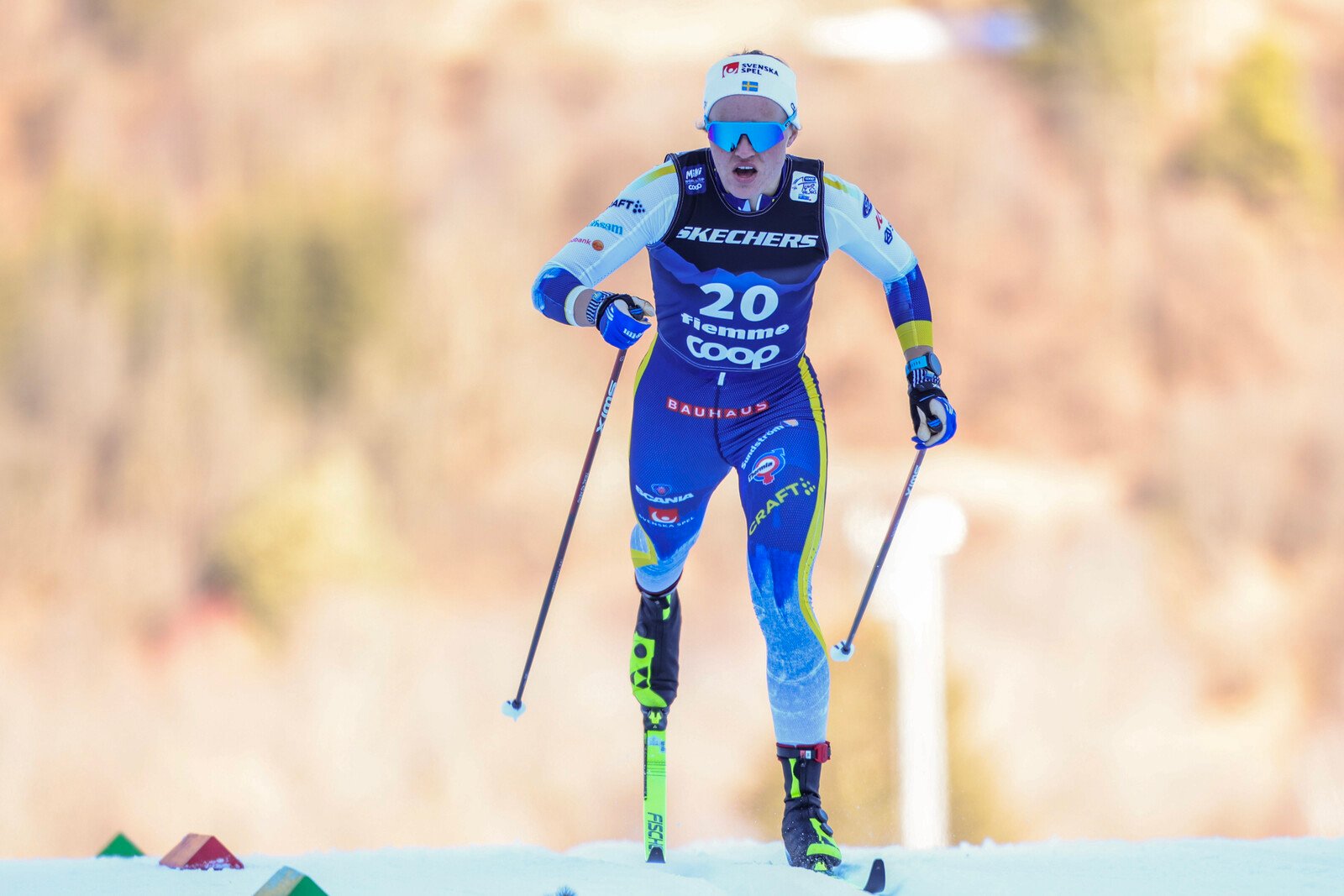 Svahn on the sprint podium in the Tour de Ski