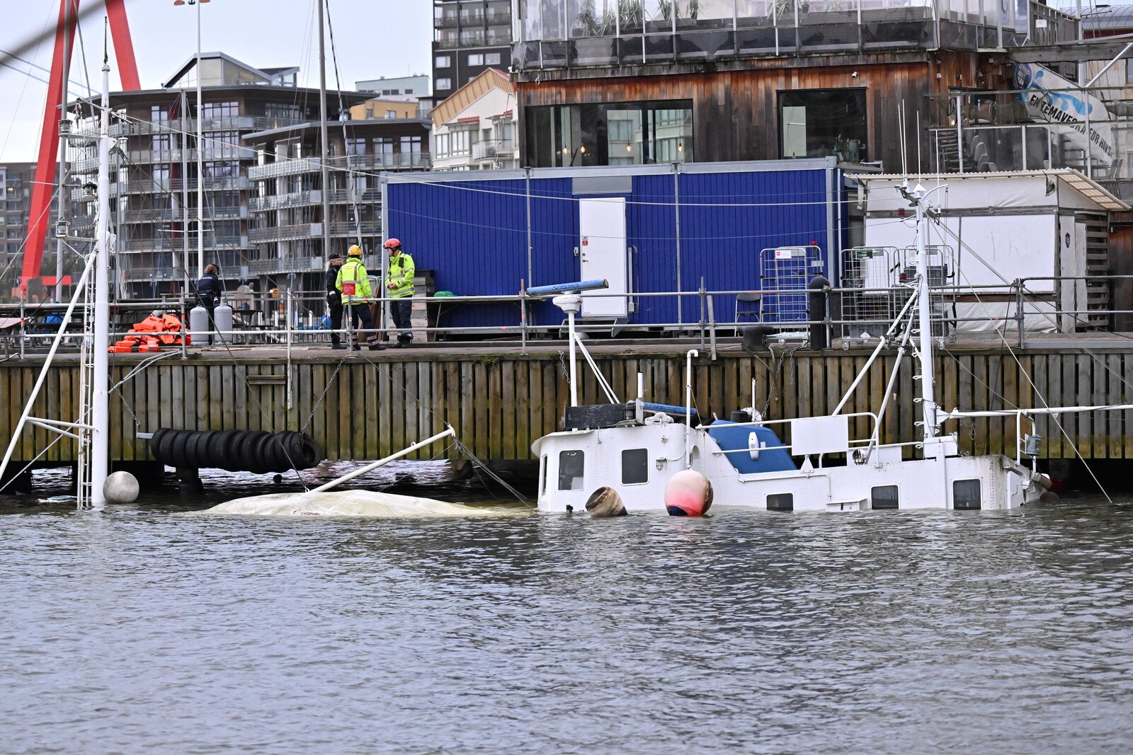 25-meter-long vessel has sunk in Gothenburg