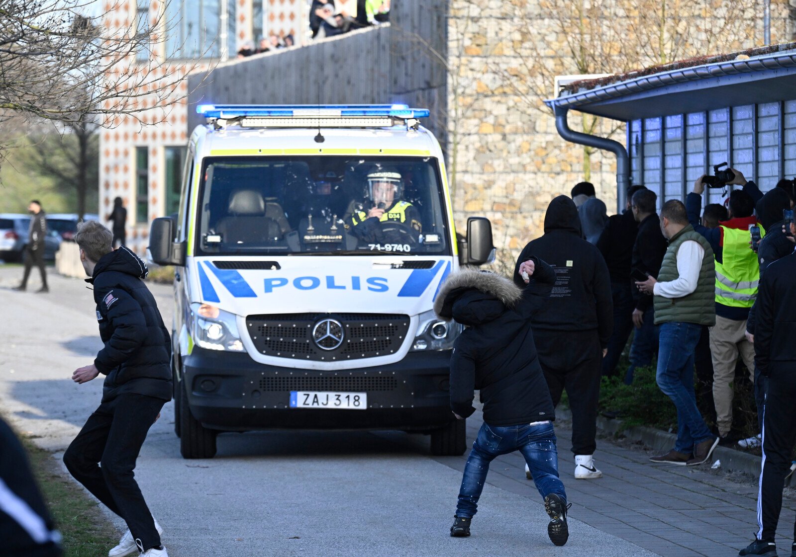 Five men sentenced for stone-throwing