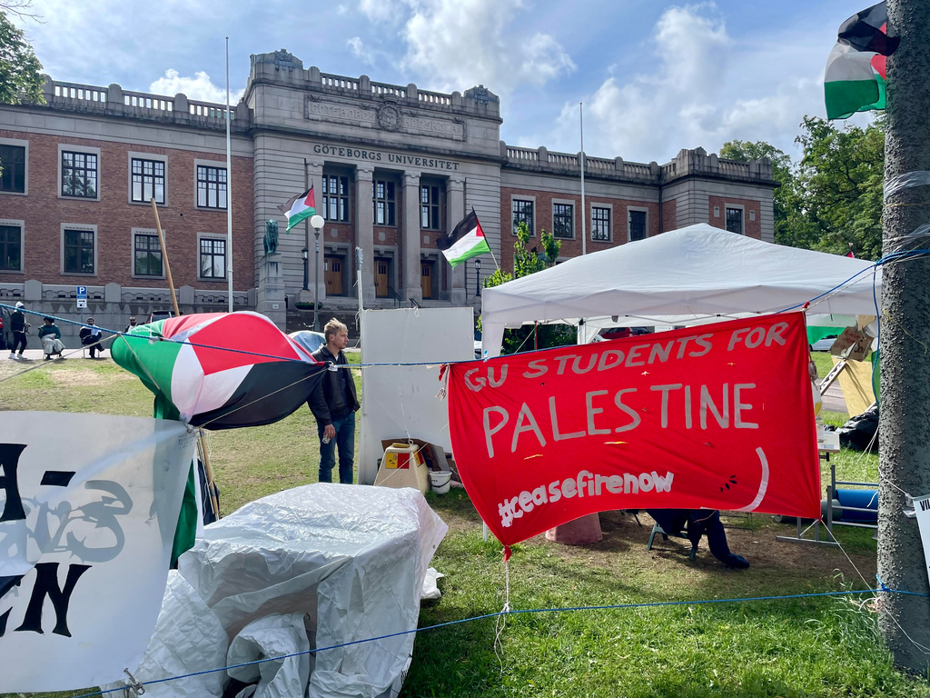 Student protesters pause for EU election